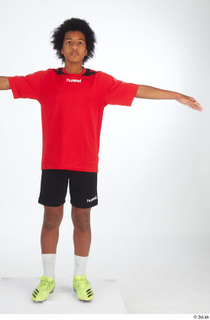 Dejavee Ford black shorts casual dressed red t shirt soccer…